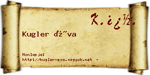 Kugler Éva névjegykártya